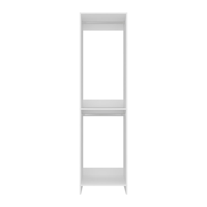 Organisateur de garde-robe à 2 tringles Eco Closet, sections de suspension doubles avec tablette ouverte, système de garde-robe autoportant peu encombrant, bois d'ingénierie