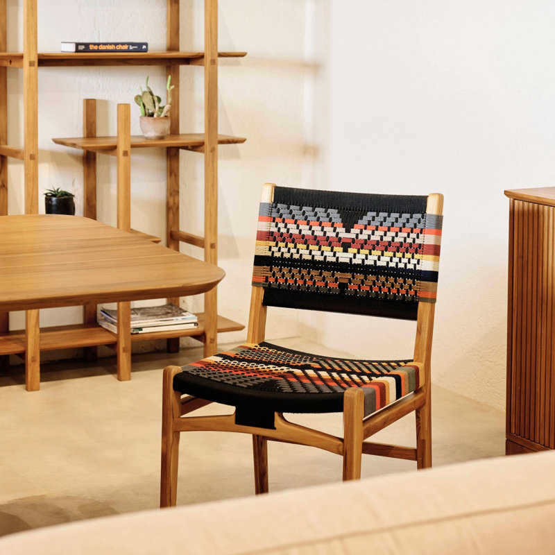 Chontales Dining Chair, Black V Braided Cord, Coffee