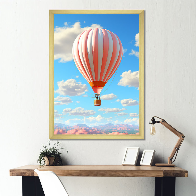 Vol en montgolfière et fantaisie, Cadre photo doré simple, H 20 po x l 12 po x P 1 po