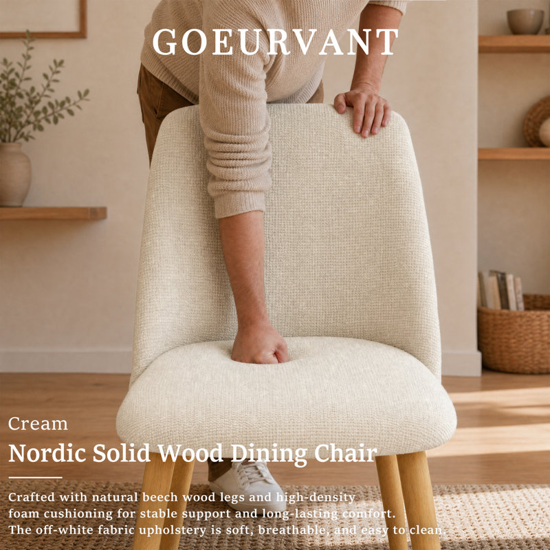 48 cm H Side Chair, Cream, 6, Cream