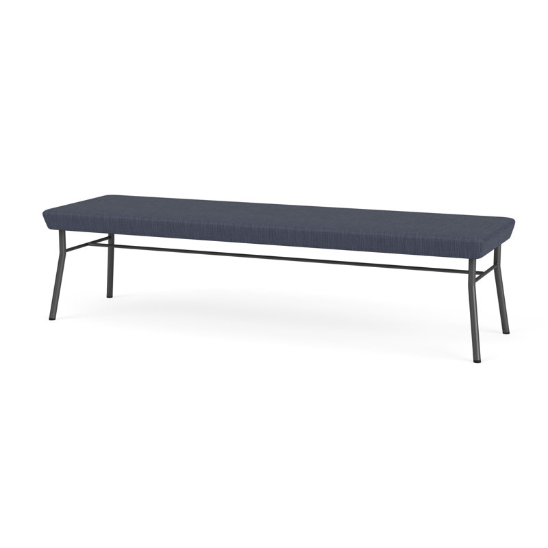 Banc en métal 3 places Chat, Gris anthracite, Plot Line bleu marine