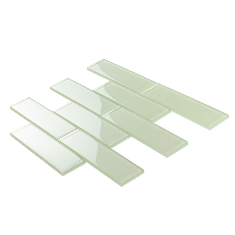 2X8 Subway Glass Mosaic Tile, Stream