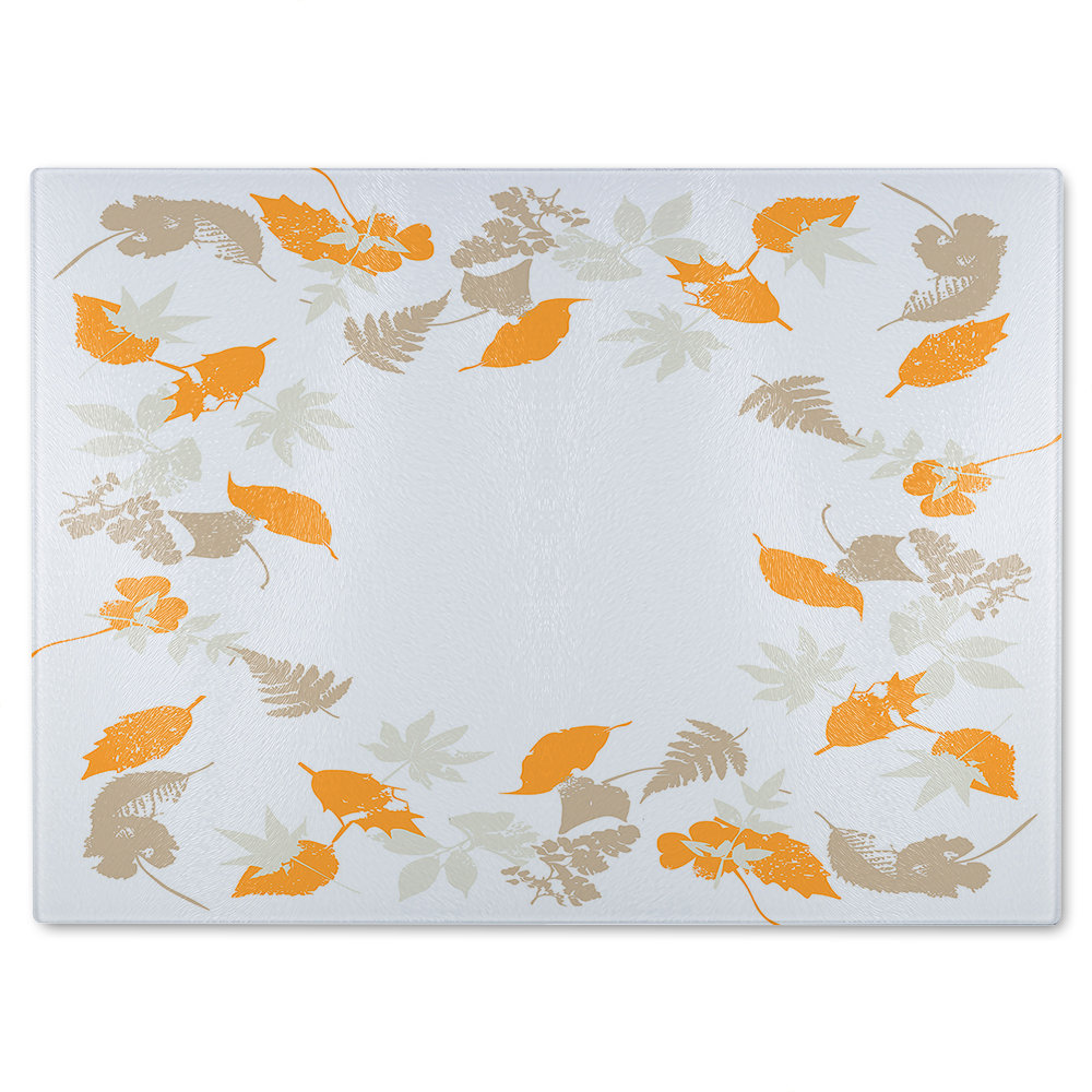 Autumn Leaves Glass Chopping Board