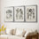"Vintage Floral Print", imprimé sur toile, encadré sur mesure - 3 pièces