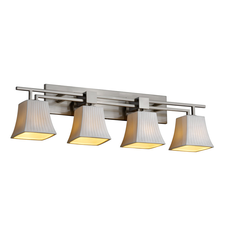 Darrien 4 - Light Vanity Light, Banana Leaf, Polished Chrome, Cylinder with Flat Rim