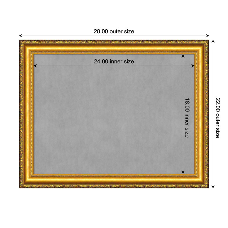 Tableau magnétique encadré doré Colonial, H 22 po x l 28 po