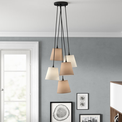 Fango 5 - Light Beige/Brown Cluster Pendant