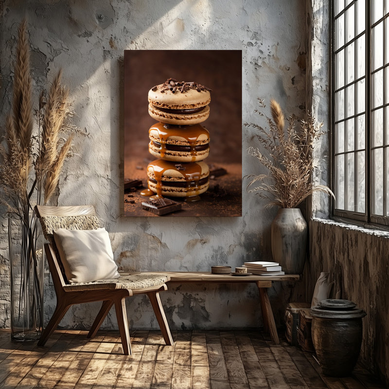 Toile, arrangement visuellement saisissant de trois couches de macarons avec art mural, H 30 po x l 20 po