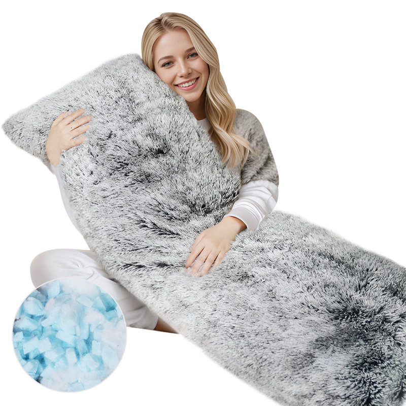Coussin ZonLi Fluffy, Gris