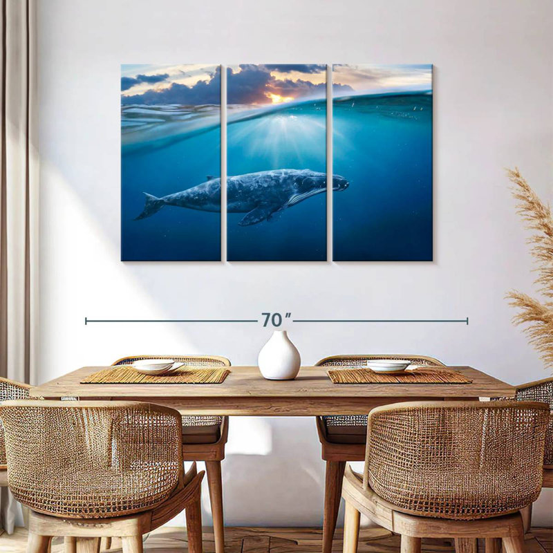 Brampt Blue Ocean Whale, 36" H x 57" W
