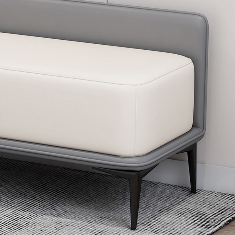 Banc rembourré gris, Gris, H 20,47 po x l 59,06 po x P 15,75 po