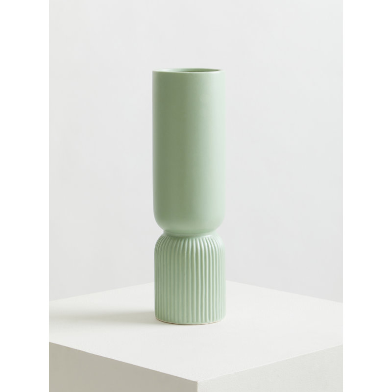 Antto Earthenware Table Vase, Green