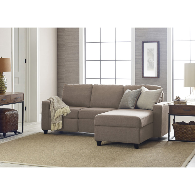 Serta Palisades Reclining Sectional Sofa with Storage Chaise, Oatmeal, Right Hand Facing