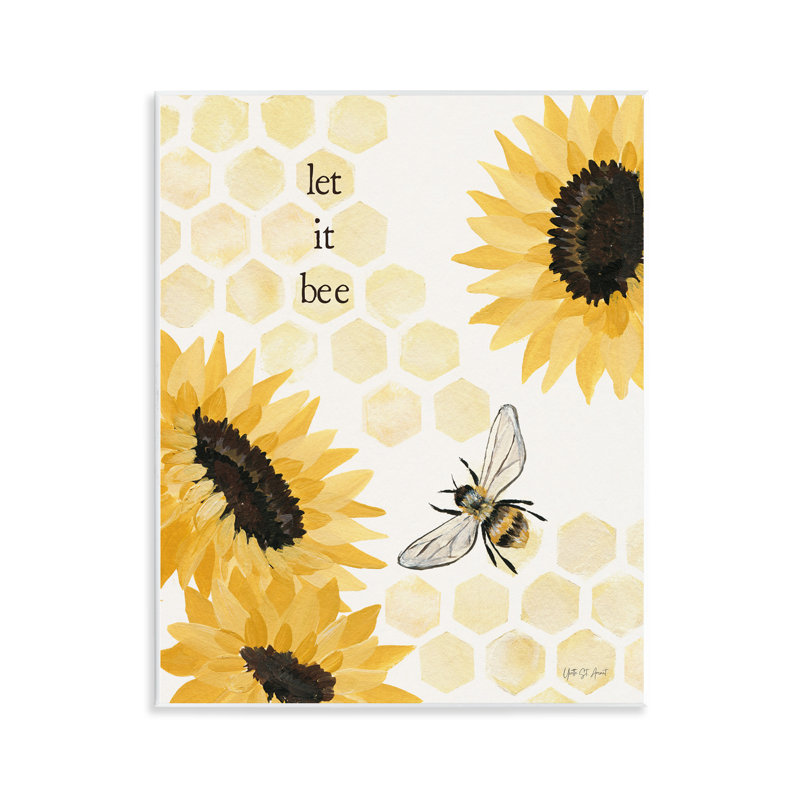 «Let It Bee Honeycomb», art mural sur bois par Julia Purinton
