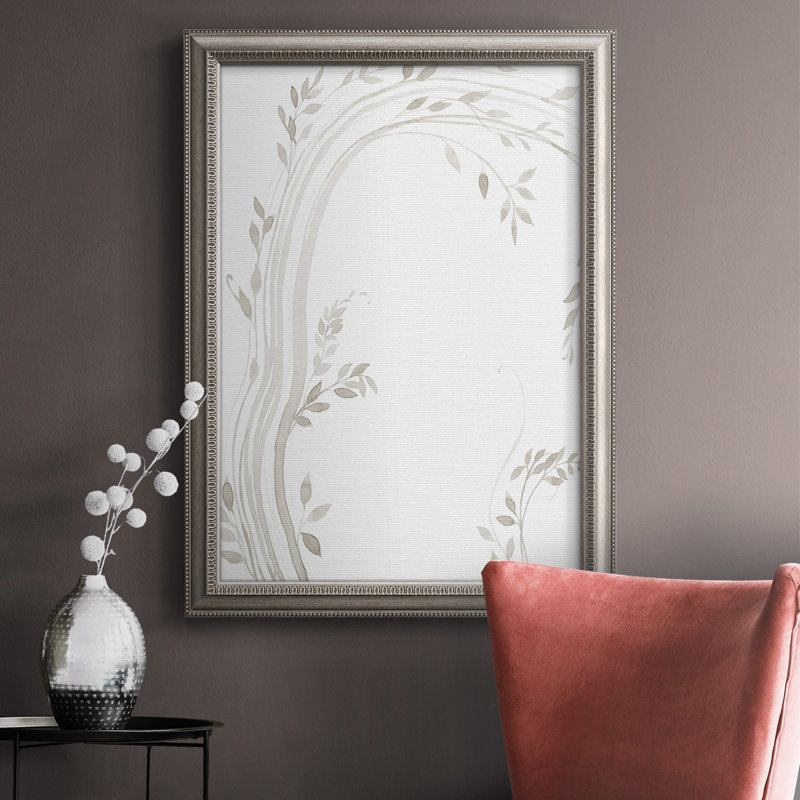 Light Vines I - Toile tendue avec châssis de qualité supérieure - prête à être accrochée, H 20 po x l 16 po, Cadre naturel