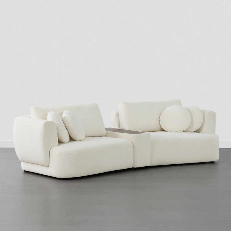 Aneika 119'' 3-Piece Curved Modular Sofa, Beige