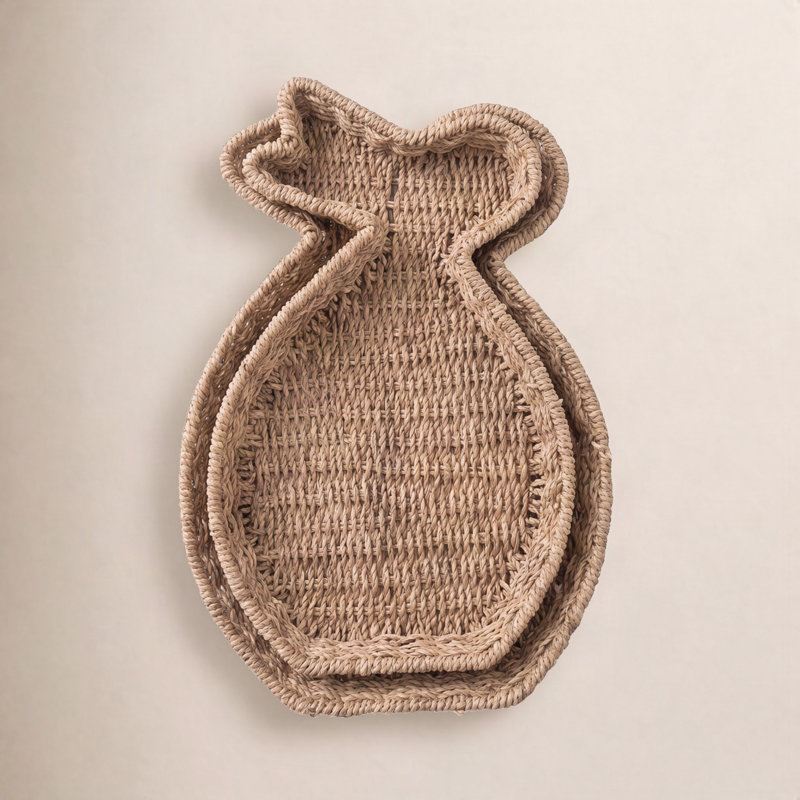 Handcrafted Woven Seagrass Rabbit Trays