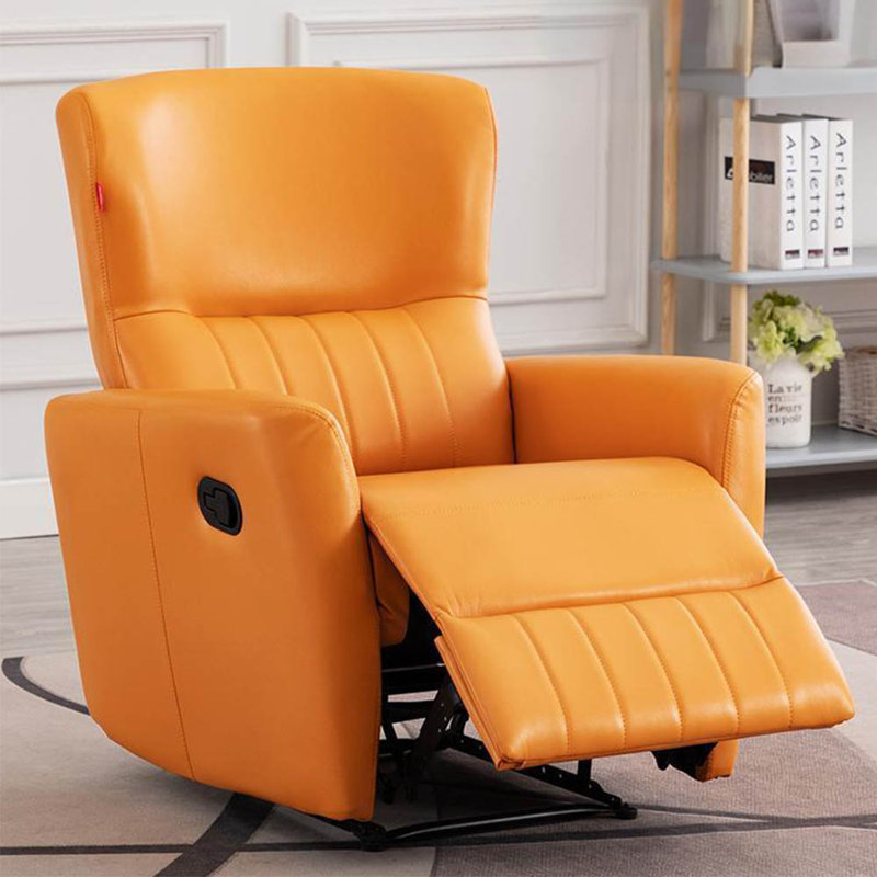 Micheal, Orange Faux Leather