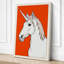 White Unicorn Profile Modern 1 Piece Wrapped Canvas Wall Art-903585736-903585739