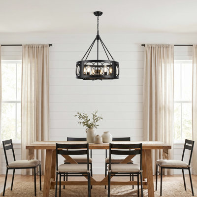 Lustre rond à 6 lumières de 55 cm (21,6 pouces) pour l'entrée, le hall d'entrée, l'îlot de cuisine, la chambre et le salon