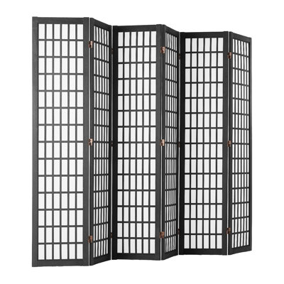 Paravent de séparation japonais à 6 panneaux, en bois, pliable, pour une intimité optimale à l'intérieur. Cloisons de séparation japonaises portatives, idéales pour la décoration de la maison, du bureau, du restaurant ou de la chambre.