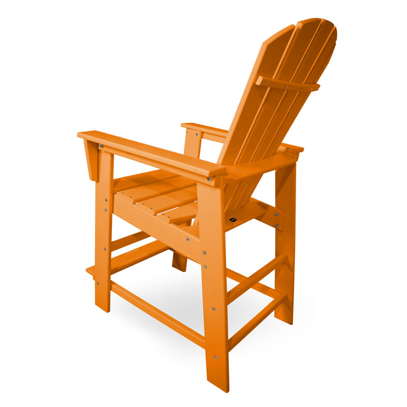 POLYWOOD South Beach Counter Chair, Tangerine