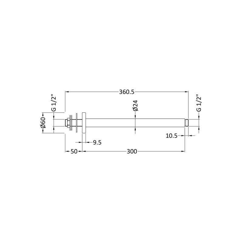 Ceiling-Mounted Arm, Matt Black