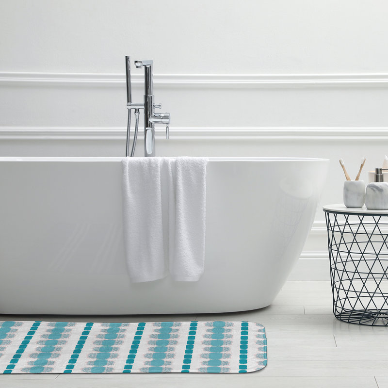 Tapis de bain Funky Junky, L 17 po x L 24 po, Bleu