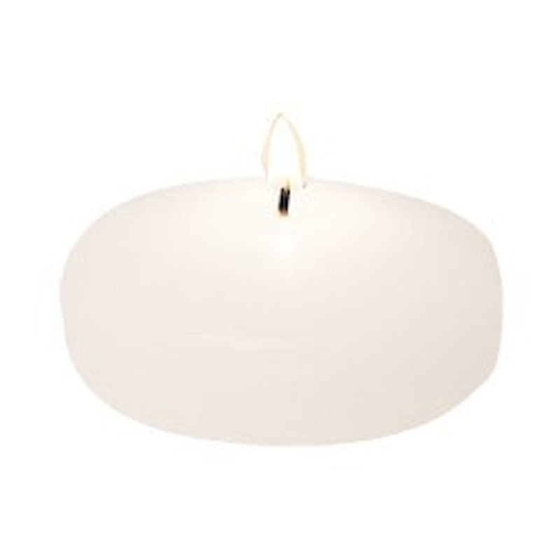 Ensemble de 12 bougies flottantes ivoire, Blanc