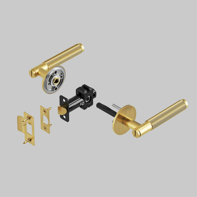 Loquet tubulaire / bouton de porte / passage / bronze industriel - 3-3 / 4 po, Laiton / Noir