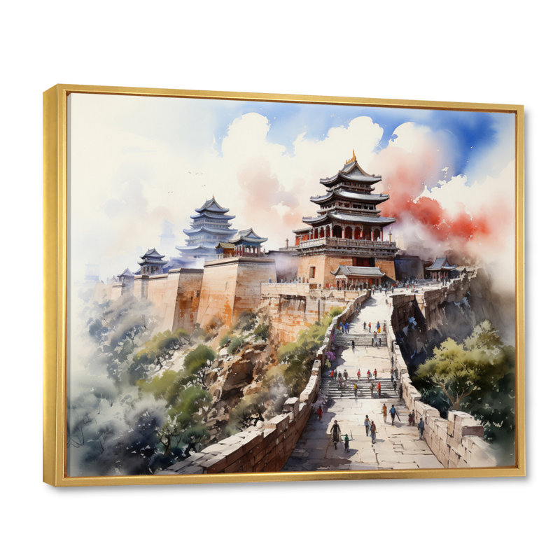 «China Art Forbidden City II», reproduction d'art sur toile, H 12 po x l 20 po x P 1 po, Cadre flottant doré
