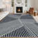 Machine Washable Rug for Living Rooms, Contemporary Stripe Printed Carpet, Soft Non Shedding Floor Covering for Bedroom Dining Room Office