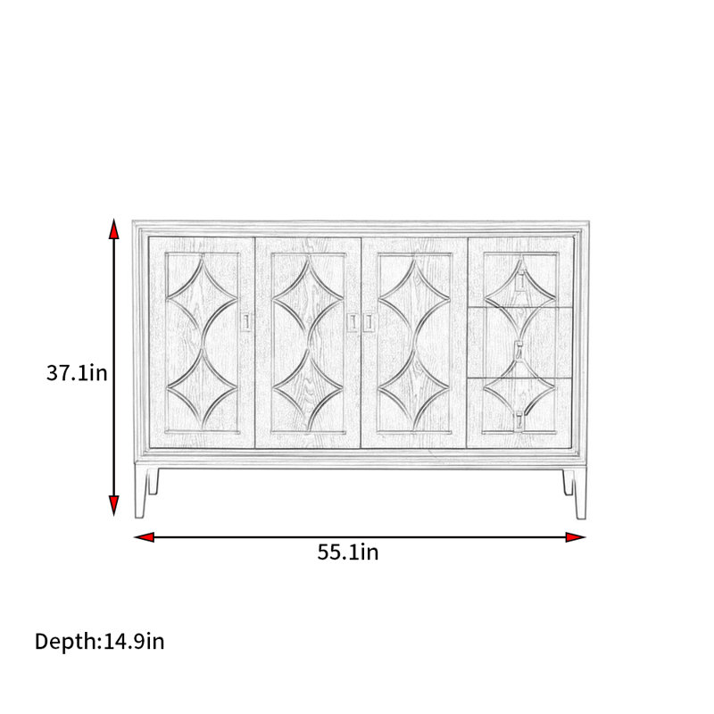 Lydd, 37.1" H x 55.1" W x 14.9" D
