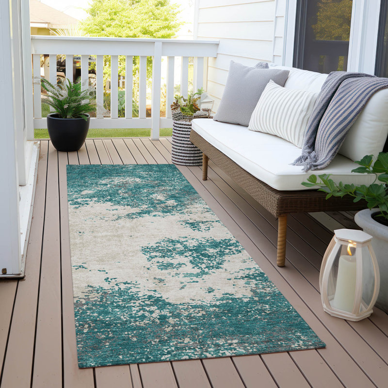 Machine Washable Indoor/Outdoor Chayden ACN1027 Black Rug, Runner 2'3" x 7'6"