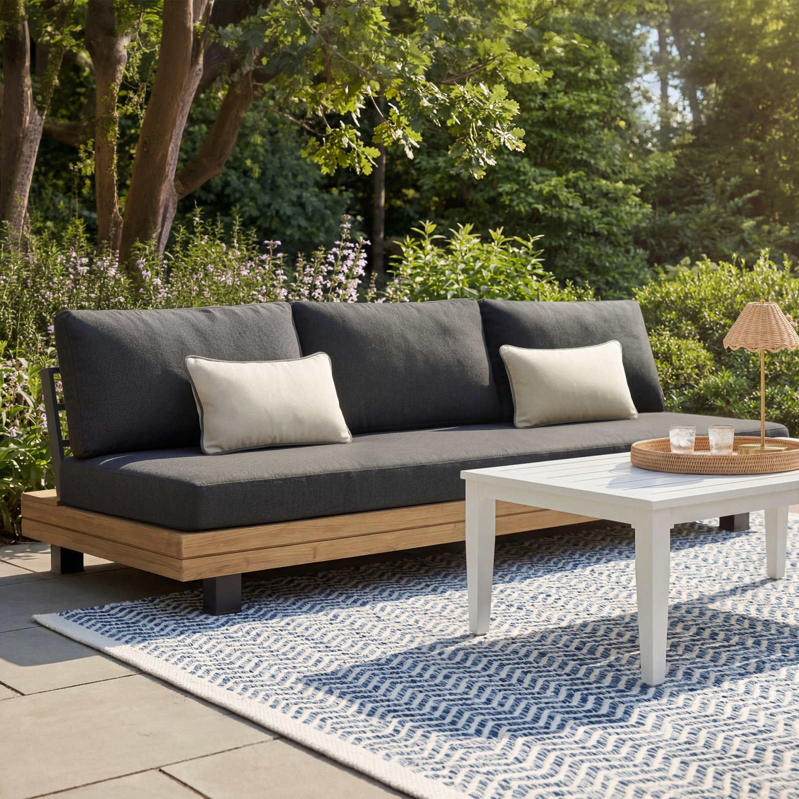 Veridian 91'' Wide Rectangle Patio Sofa with Cushions
