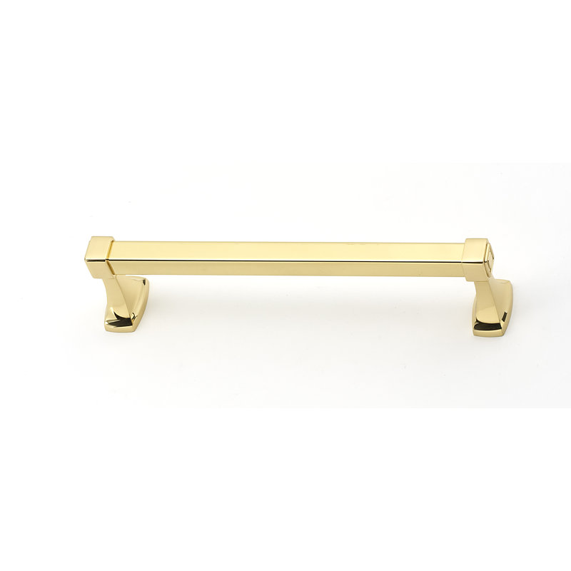 Cube 1 Wall Mounted Towel Bar, Polished Brass
