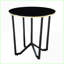 Ensemble de 3 tables basses et tables de bout de salon avec plateau en verre trempé noir, structure en métal moderne, facile à nettoyer