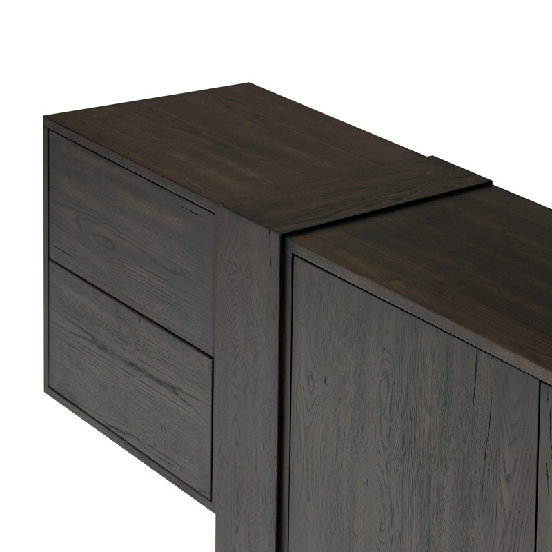 Fisher Media Console, Smoked Black Veneer