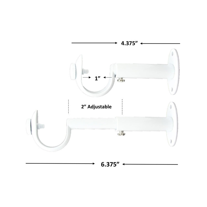 Support de rideau Allentown, Blanc lustré