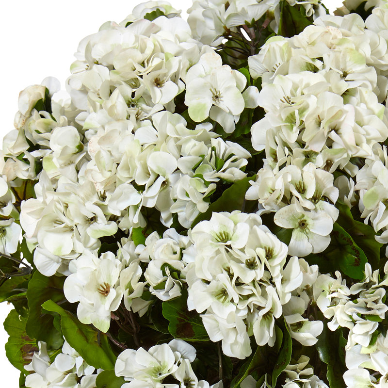 Geranium en soie plante de jardinière résistante aux rayons UV (intérieur / extérieur), Blanc