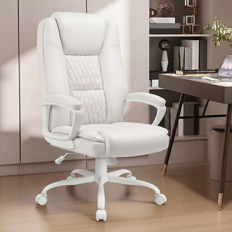 Chaise de bureau à domicile, conception robuste de 400 lb et de grande taille, dossier lombaire ergonomique à haut dossier