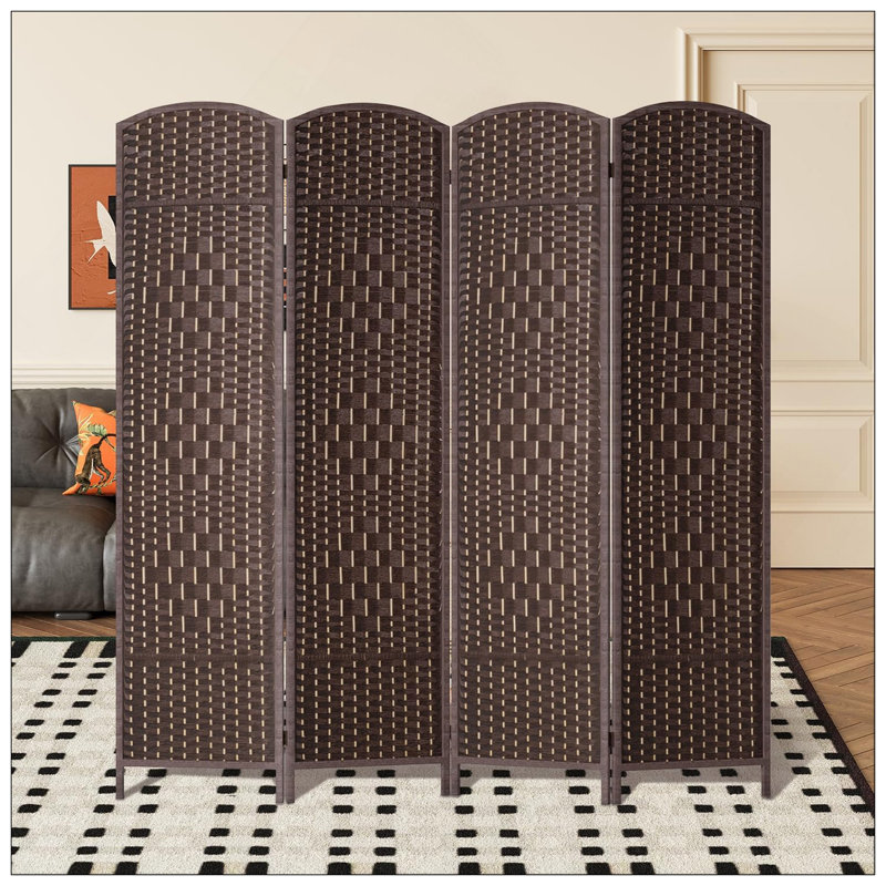 Paravent Roche, 4, H 71 po x l 71 po x P 0,75 po, Walnut Brown