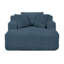 Lit compressible rembourré en velours côtelé Blue