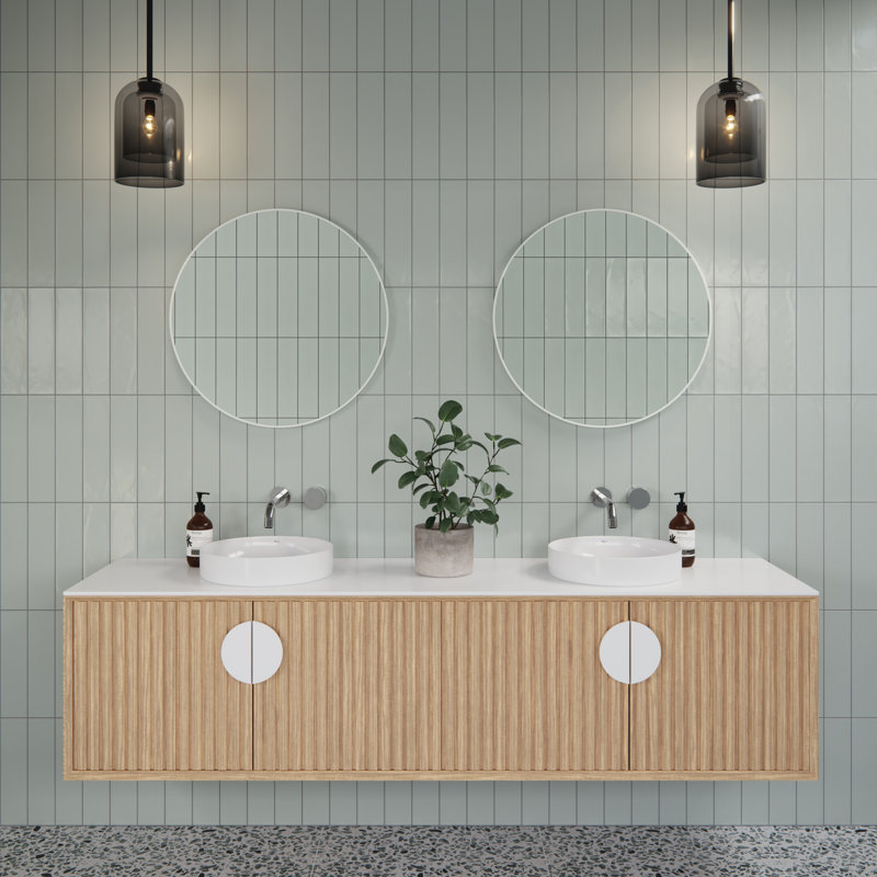 Leia 20 in. Round Mirror, White