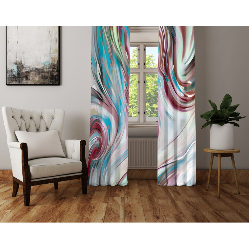 Paire de rideaux semi-transparents en polyester Danieliz, L 40 po x L 82 po
