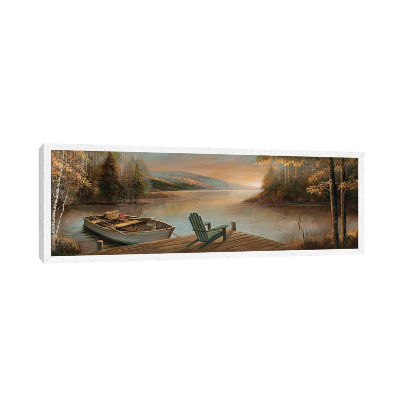 Tranquil Waters by Ruane Manning - Floater Frame Panoramic Gallery-Wrapped Canvas Giclée on Canvas, 40.64 cm H x 121.92 cm W