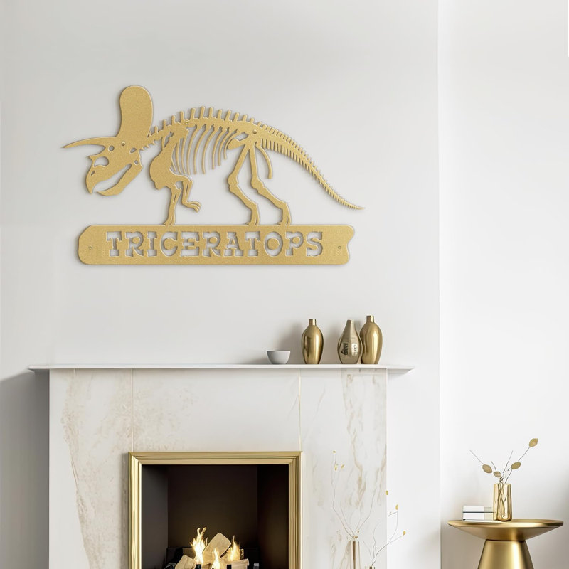 Décoration murale en métal, H 9 po x l 18 po x P 0,05 po, Or