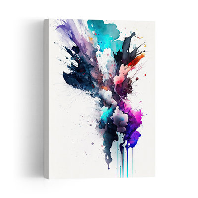 Vibrant Abstract Splash Abstract Colorful Contemporary Violet Nature Wall Art Print