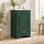 Meuble-lavabo de 51 cm (20,1 pouces) avec lavabo en céramique, tiroir, meuble-lavabo simple sur pied avec porte à fermeture douce, tablette réglable, style moderne, vert