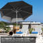 Parasol de patio 9 pi - Gris, bloquant, 8 nervures robustes, facile à utiliser pour le jardin, le patio, la piscine, l'utilisation à l'extérieur, la manivelle et le jardin inclinable